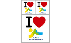 Département Les Alpes de Haute-Provence (04) - 3 autocollants "J'aime" - Autocollant(sticker)